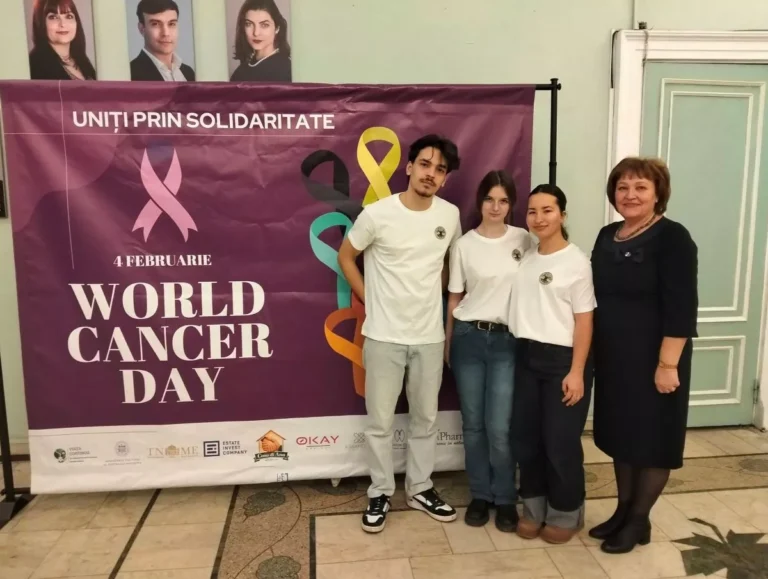 Membri și susținători ai UPRM la o activitate dedicată Zilei Mondiale de Luptă împotriva Cancerului